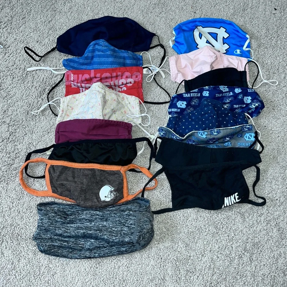 Set of 16 masks (Cleveland Browns, UNC Tar Heels, Ohio State Buckeyes, Etc)